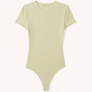 Abercrombie & Fitch Short-Sleeve Seamless Cotton Crew Bodysuit